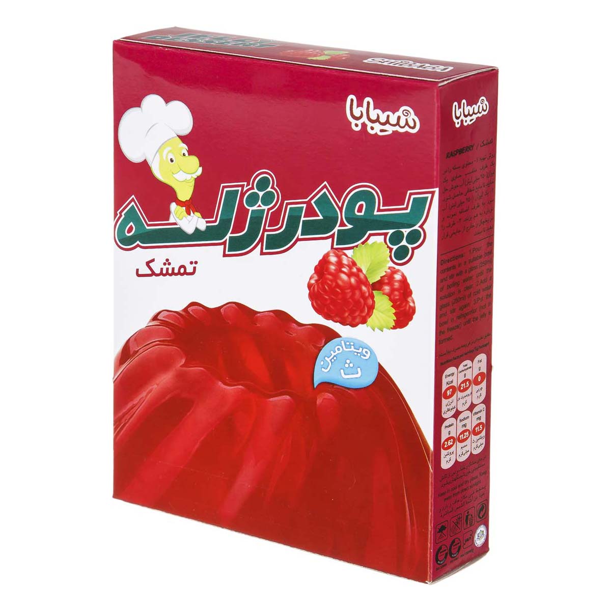 6260101403757_wecobox پودر ژله رزبری شیبابا 100 گرم - تصویر 1
